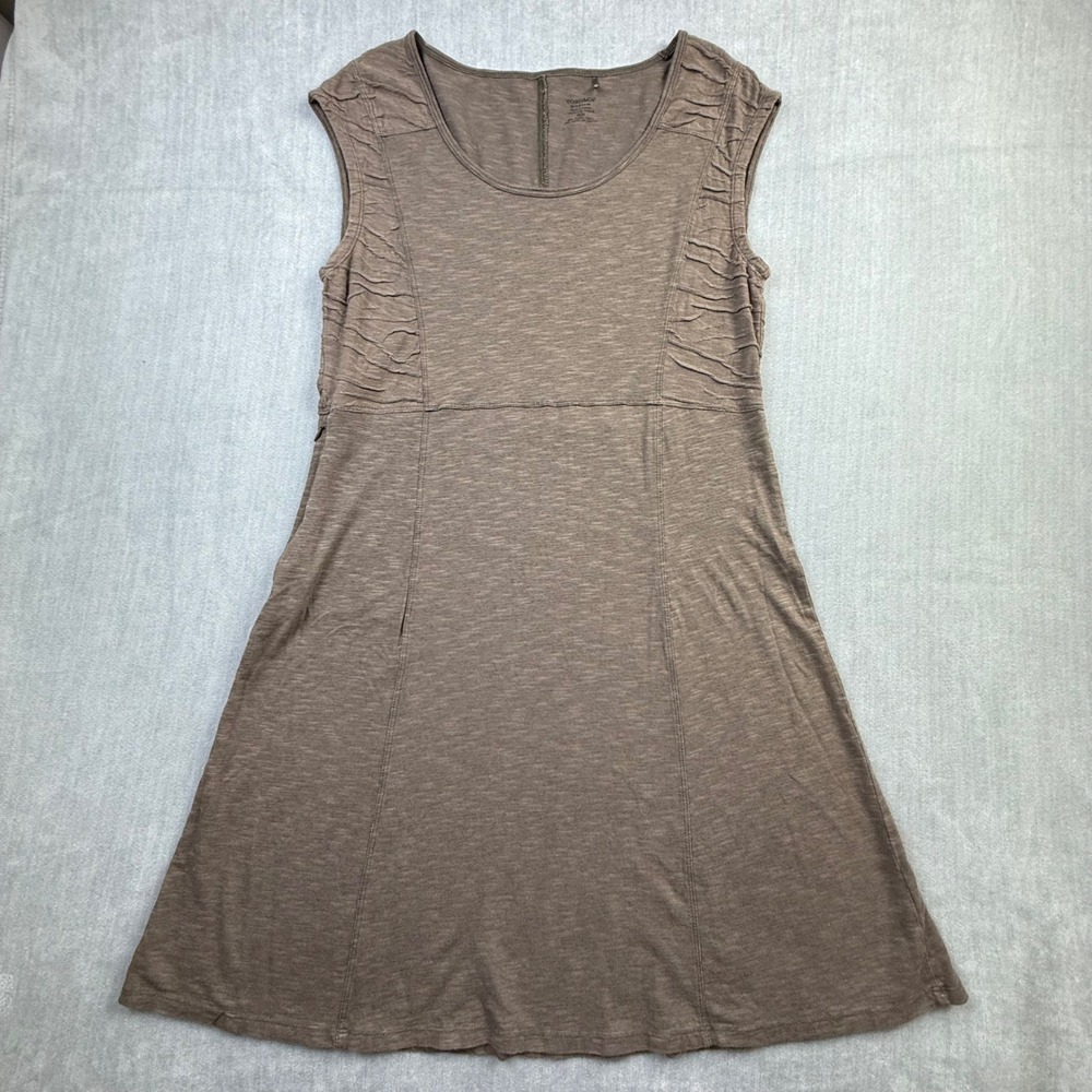Toad&Co Brown Organic Cotton Tencel Knit Sleeveless A-Line Dress Womens Medium